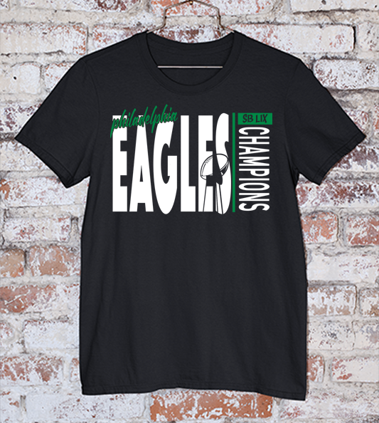 Super Bowl LIX Eagles Championship Black Tee