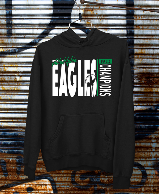 Super Bowl LIX Eagles Championship Black Hoodie