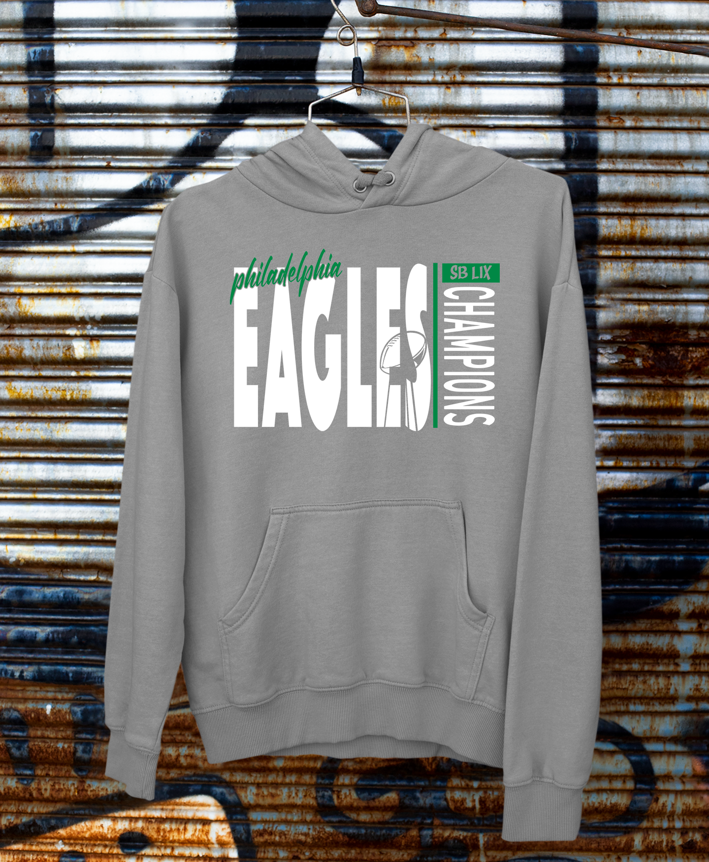 Super Bowl LIX Eagles Championship Dark Grey Hoodie