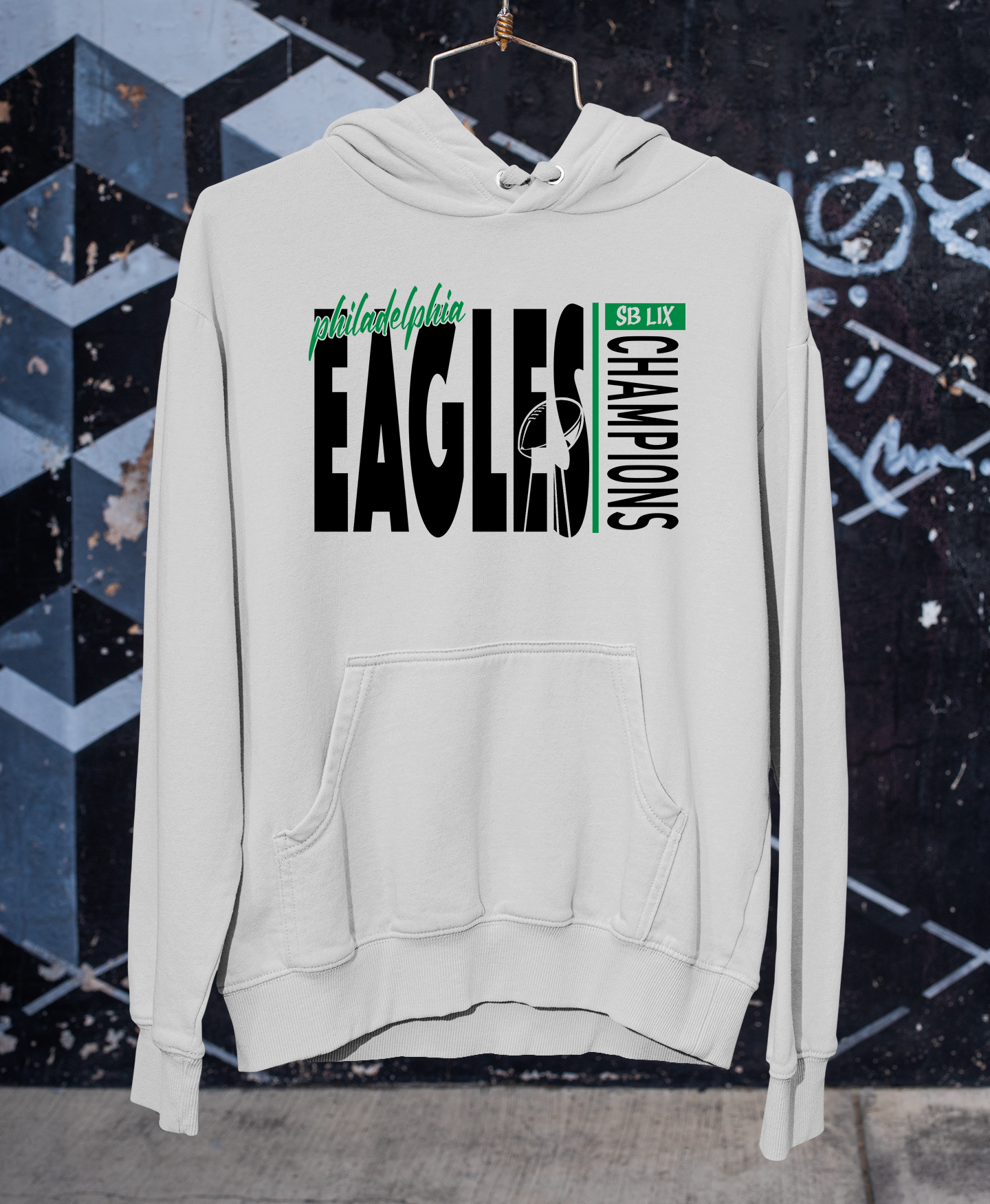 Super Bowl LIX Eagles Championship Grey Hoodie