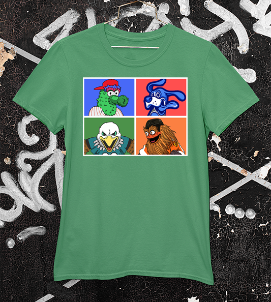 4 Philly Mascot kelly green t shirt