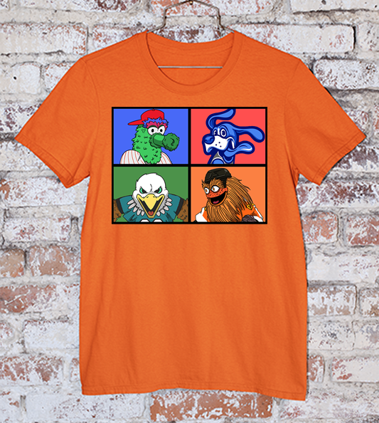 4 Philly Mascot orange t shirt