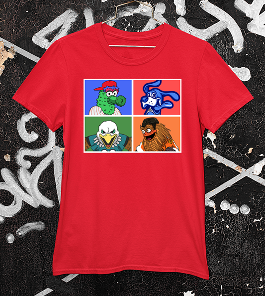 4 Philly Mascot redt shirt