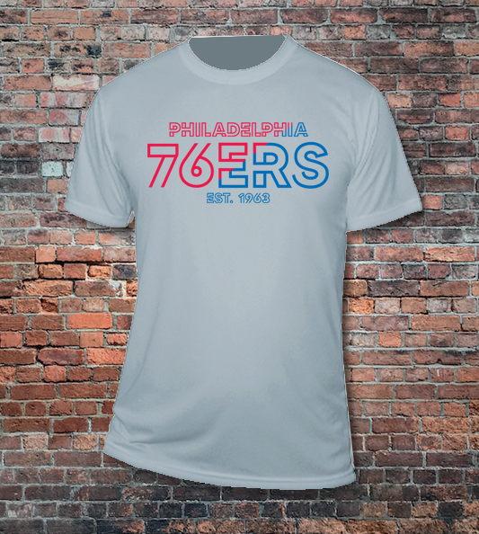 76ers Neon Series performance tee in grey