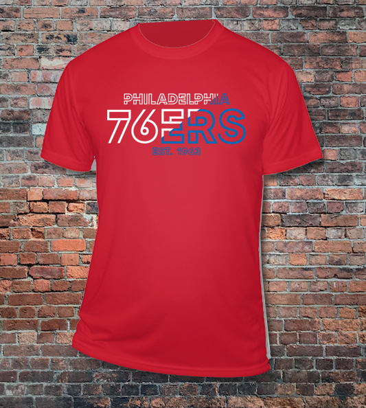 76ers Neon Series performance tee in red