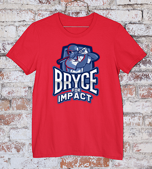 Bryce for Impact red Harper t shirt