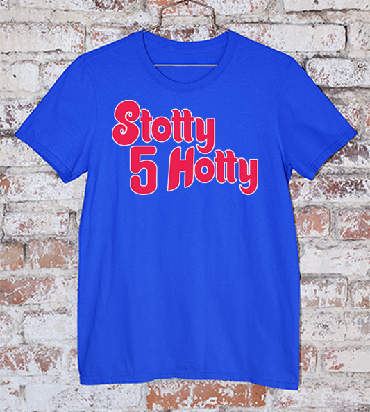 Bryson Stott "stotty 5 hotty" blue tee