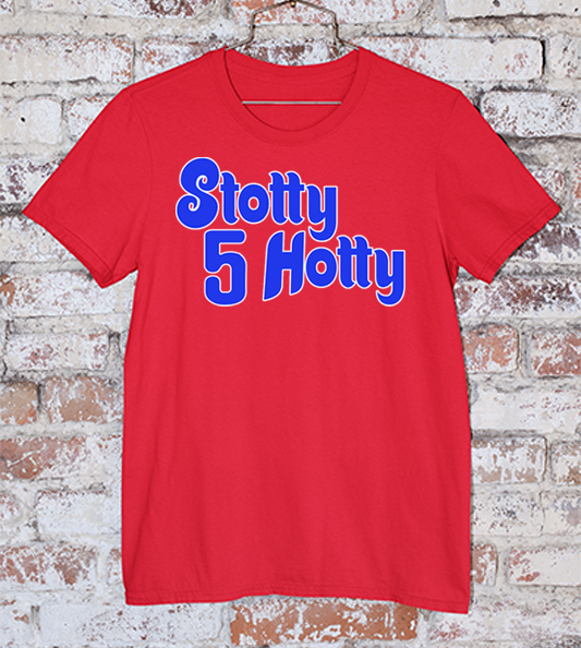 Bryson Stott "stotty 5 hotty" red tee