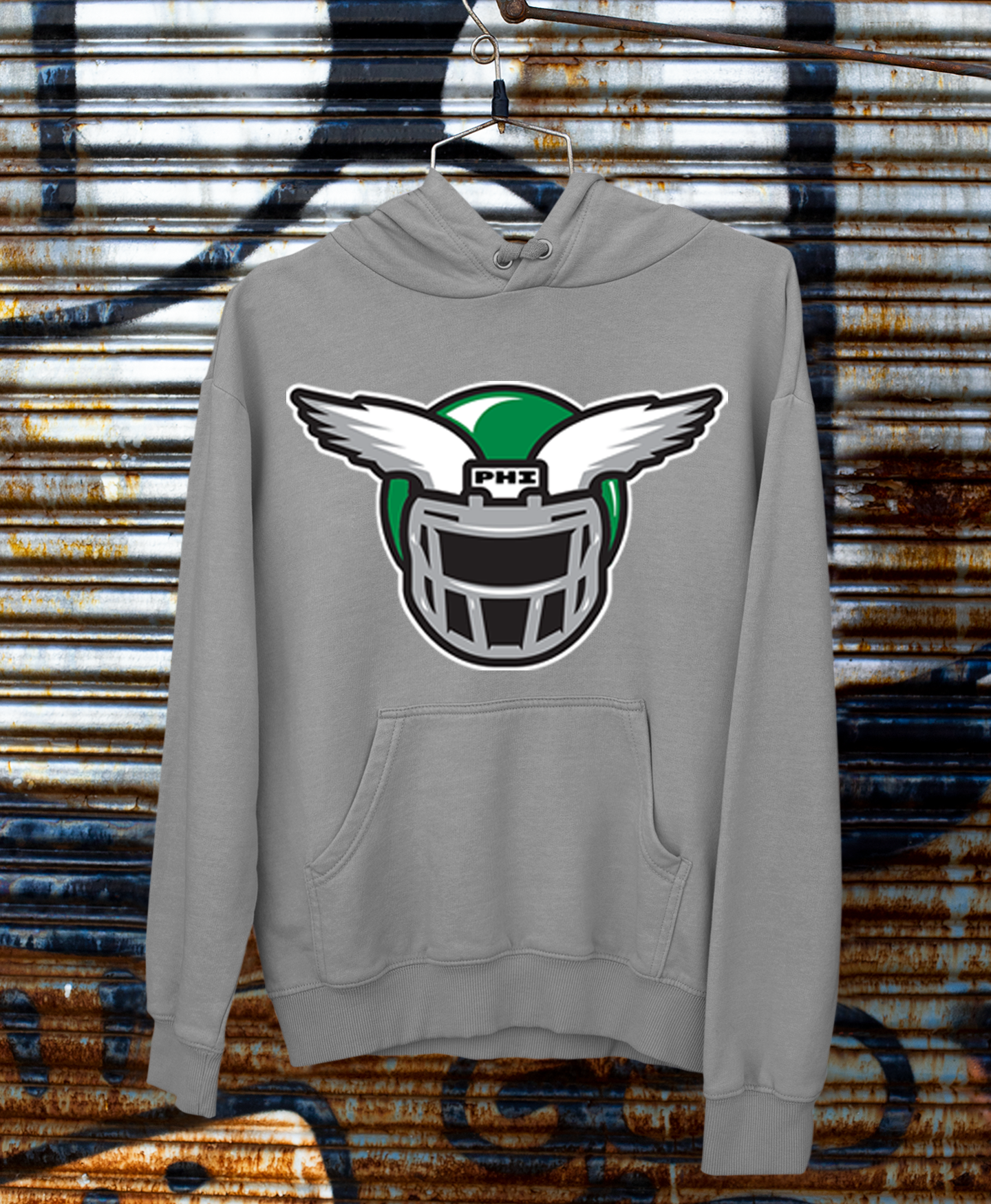 Dark Grey Eagles Helmet Hoodie