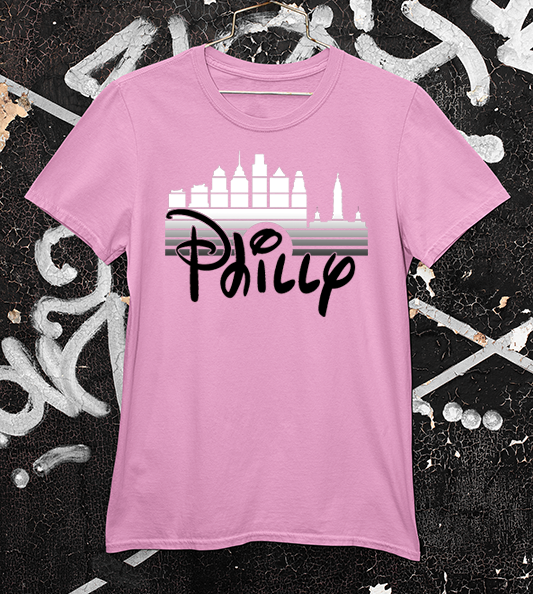 Philly Disney Castle Tee in Light Pink