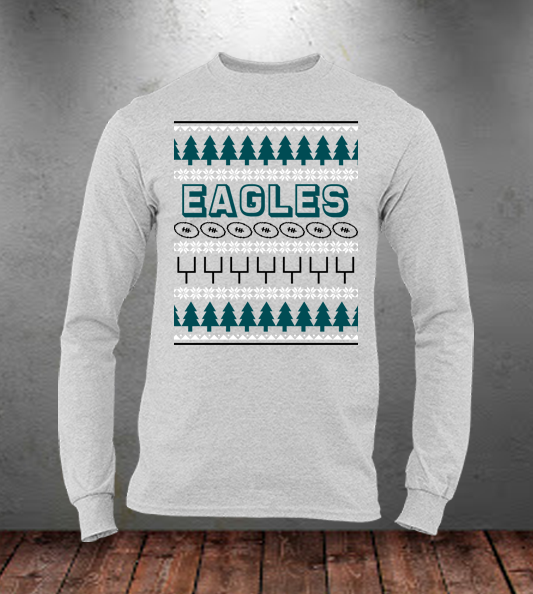 Eagles Ugly Sweater style long sleeve tee