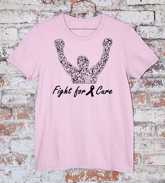 Fight for a Cure Rocky Balboa Designed pink tee shirt