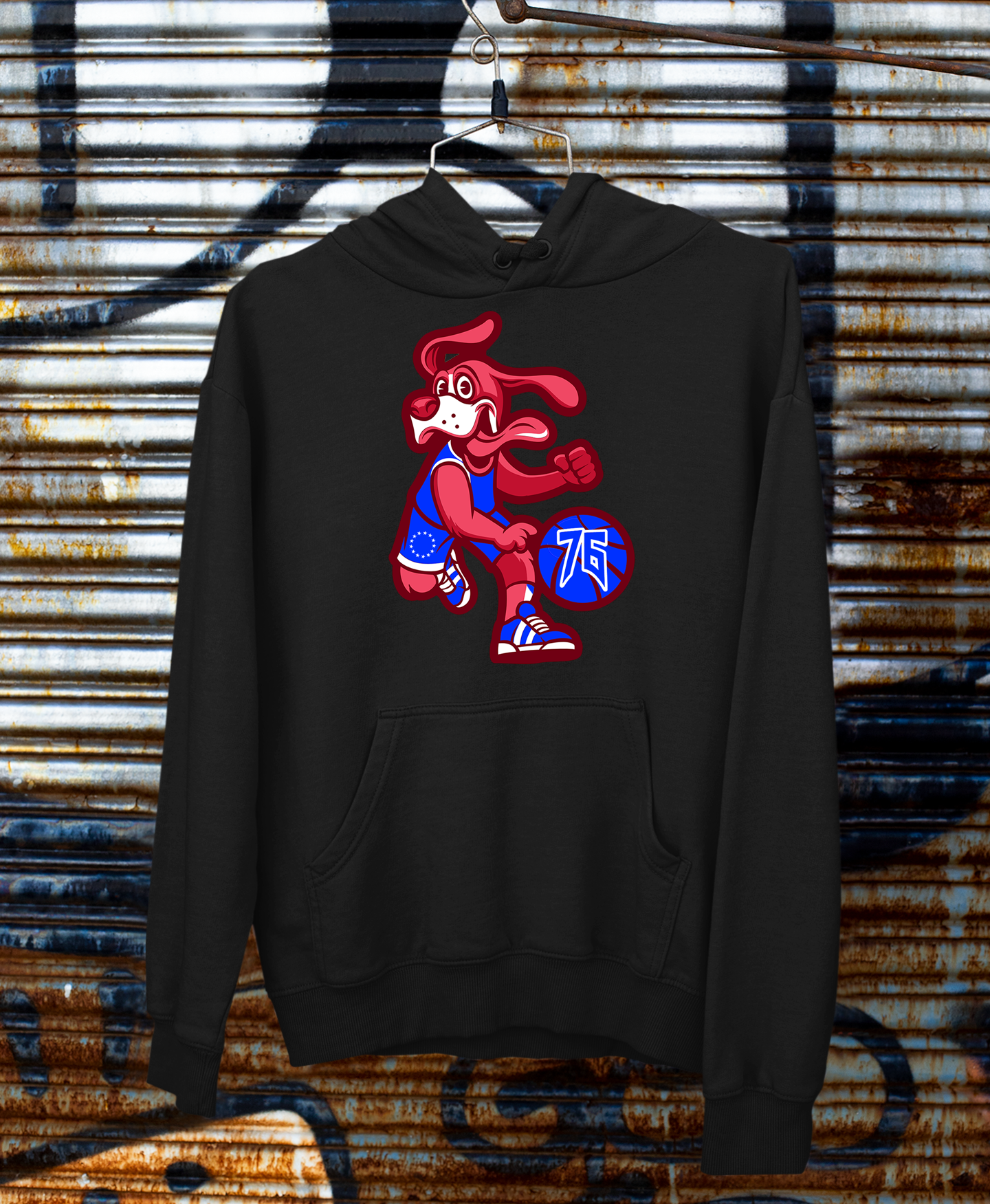 Sixers Mascot Black Franklin Hoodie