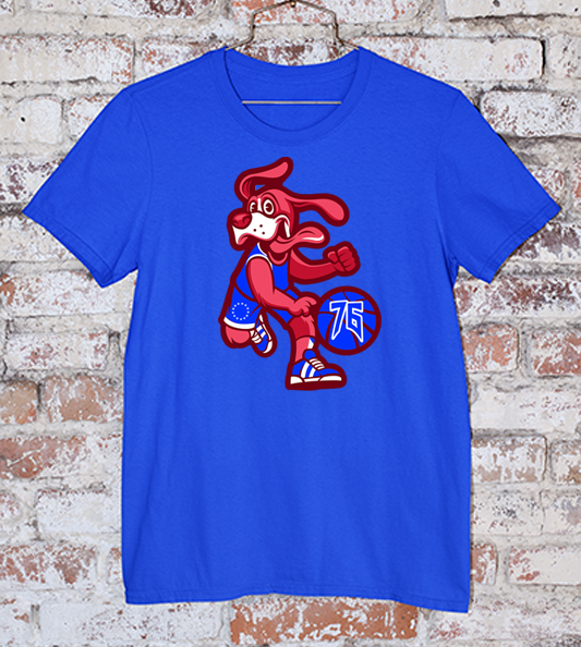 Sixers Mascot Blue Franklin Tee