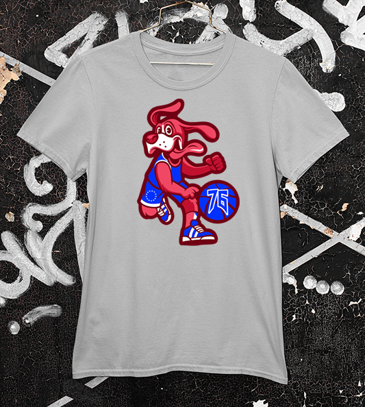 Sixers Mascot Grey Franklin Tee