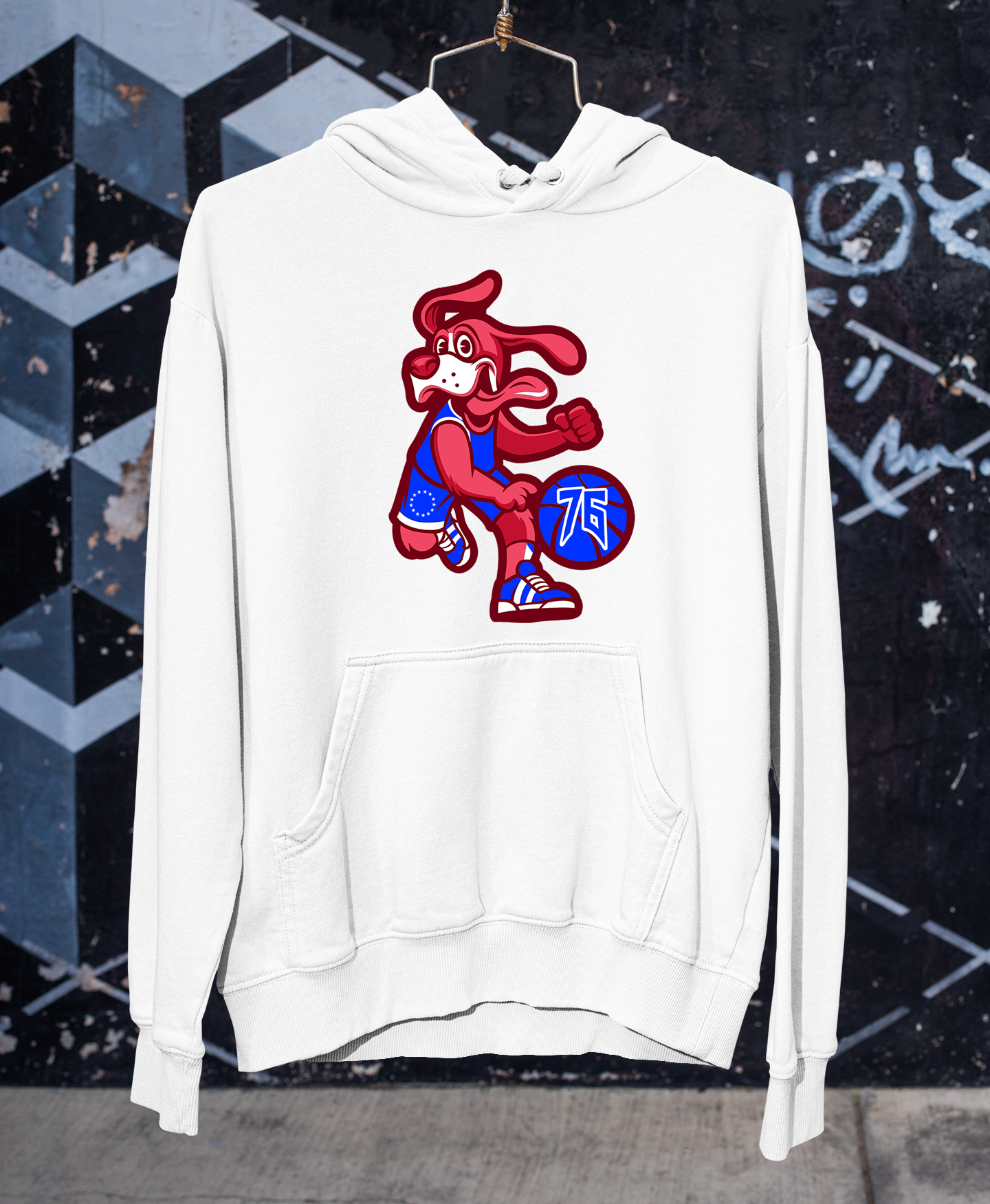 Sixers Mascot White Franklin Hoodie