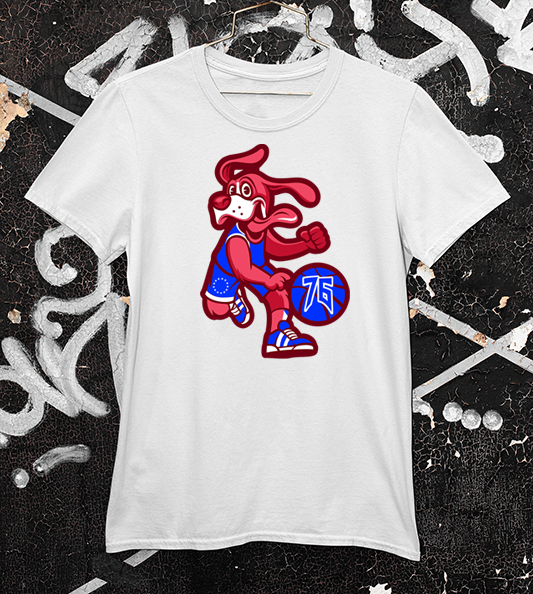 Sixers Mascot White Franklin Tee