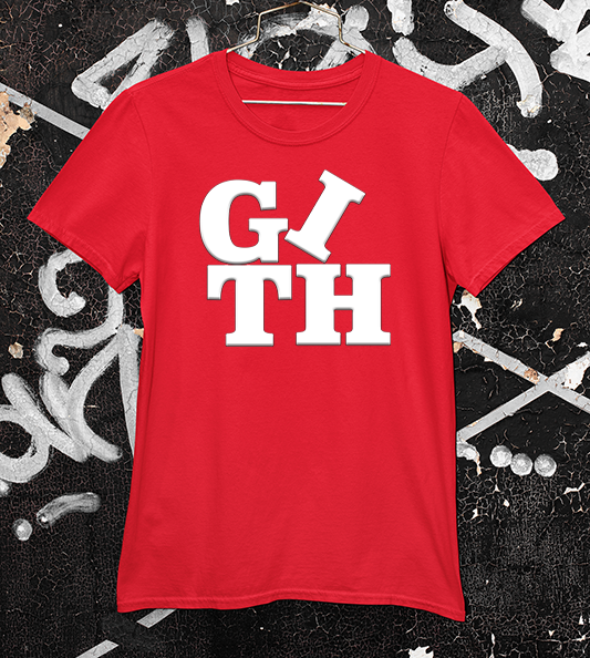 Get in the Hole Podcast tee in red