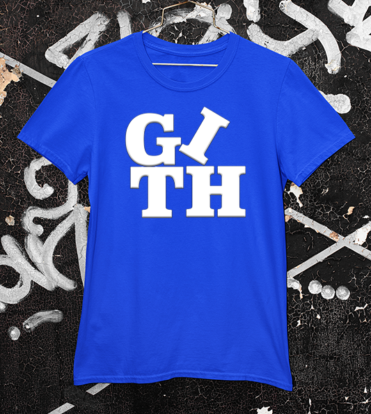 Get in the Hole Podcast tee in blue