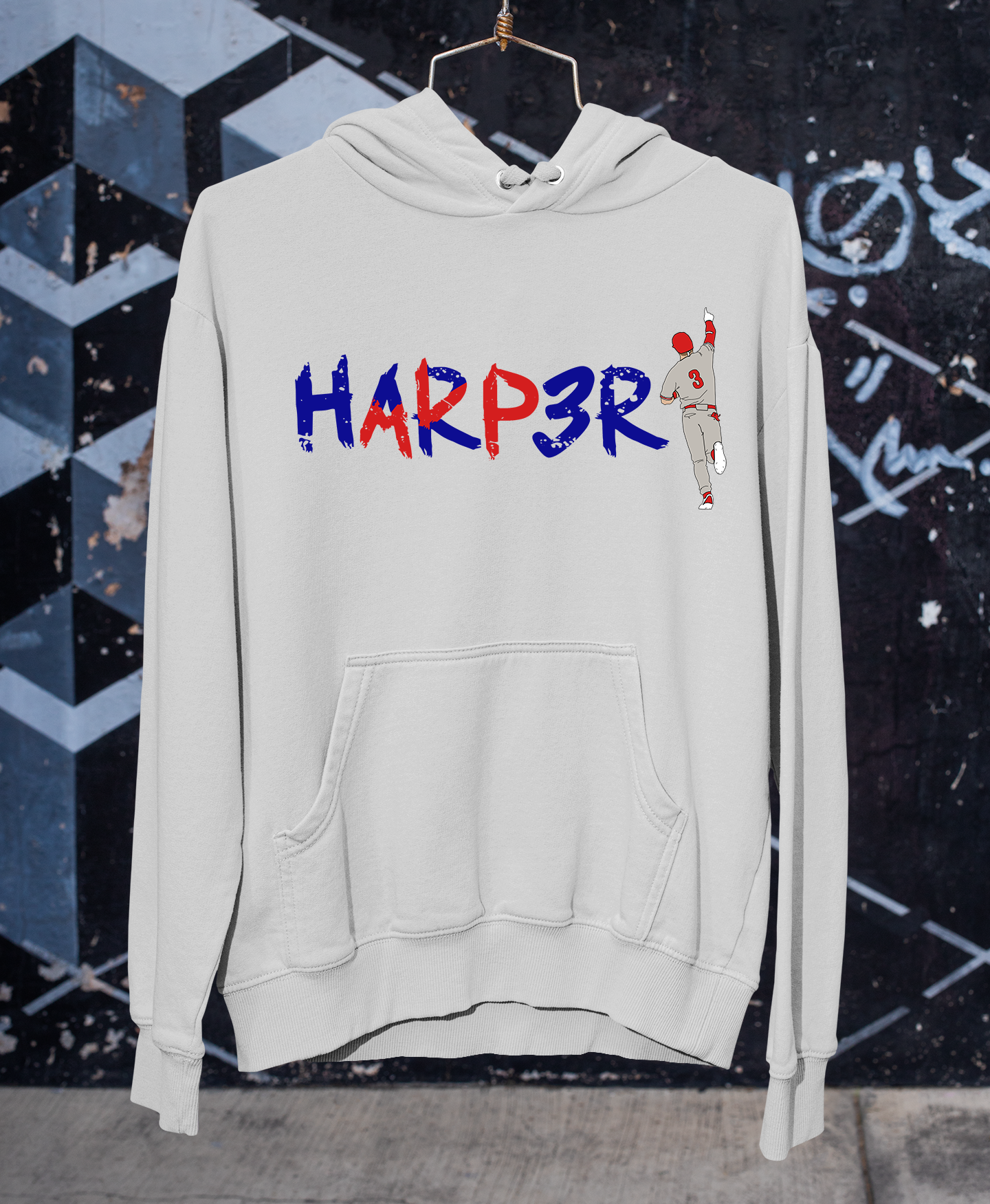 Phillies Bryce Harper MVP 2021 Design on a grey hoodie