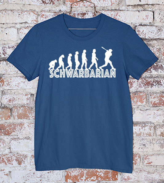 Kyle Schwarbarian Player Navy tee with white lettering