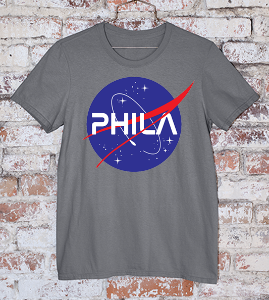 NASA (phila text) dark grey tee