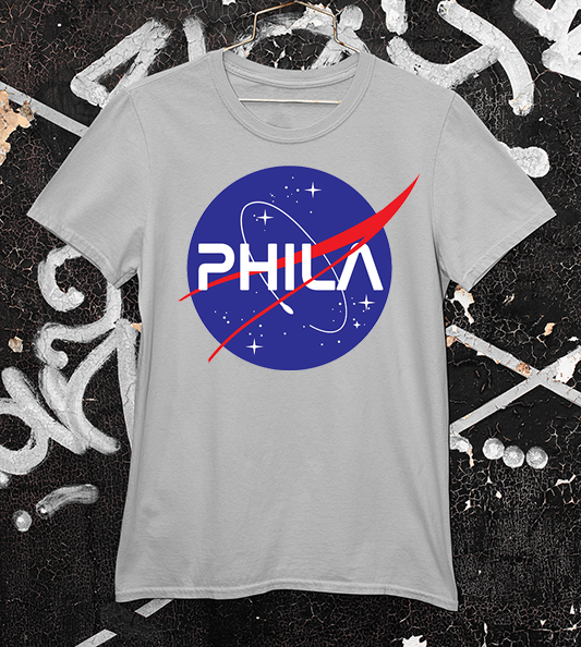 NASA (phila text) light grey tee