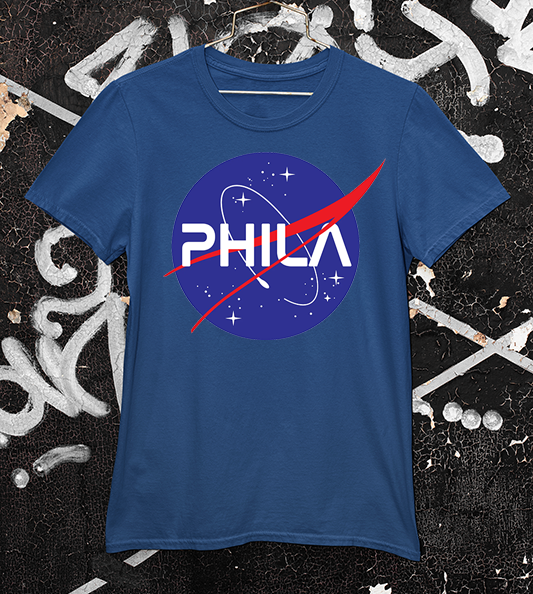 NASA (phila text) navy tee