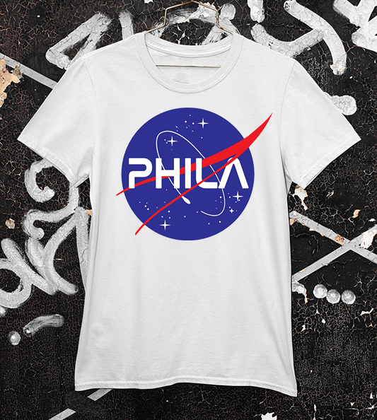 NASA (phila text) white tee