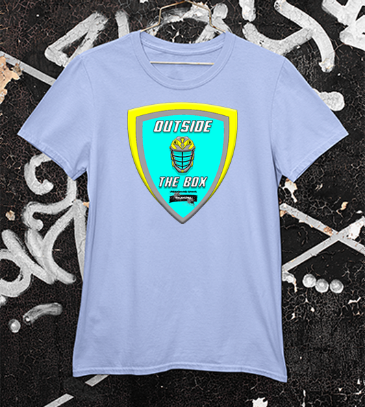 Outside the box light blue tee