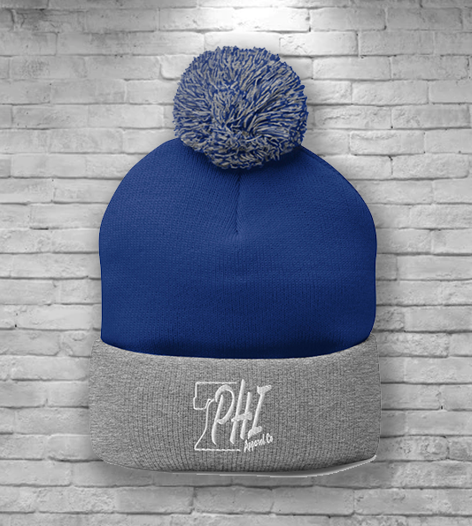 PHI logo Blue and Grey Tailgate Beanie