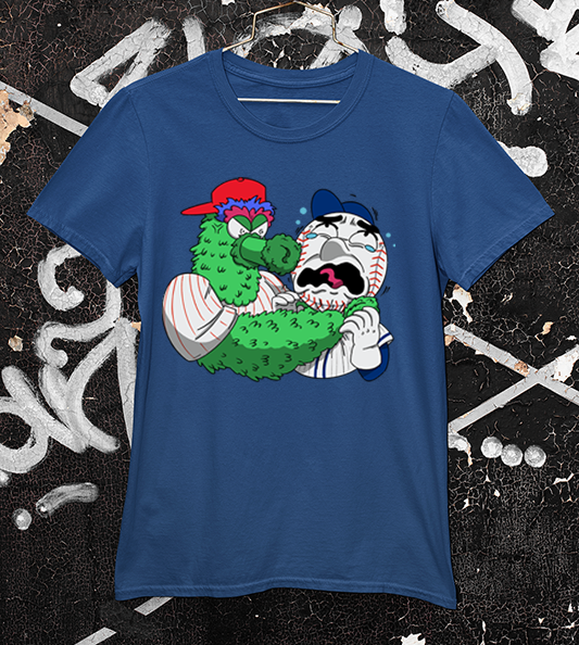 Phillie Phanatic vs Mr Met - Navy tee