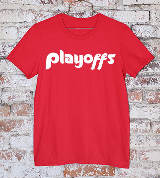 Phillies official playoff t-shirt in redwith white lettering