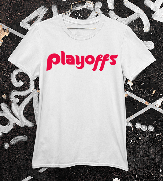 Phillies official playoff t-shirt in white with red lettering