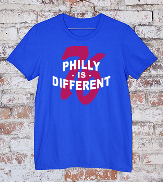 Philly is Different Tyrese Maxey Tee in blue