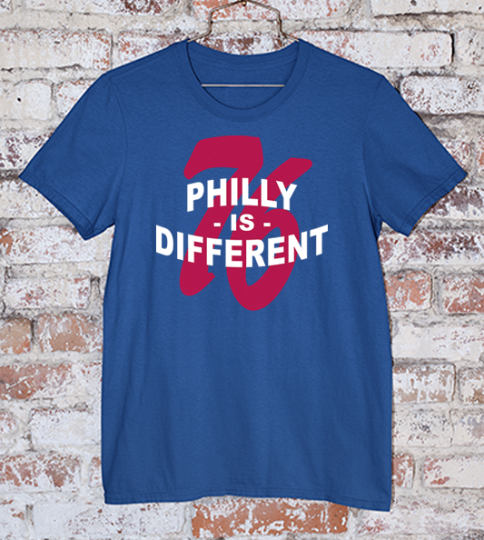 Philly is Different Tyrese Maxey Tee in navy