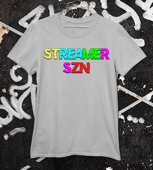 StreamerSZN podcast grey tee