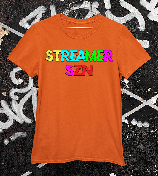 StreamerSZN podcast orange tee