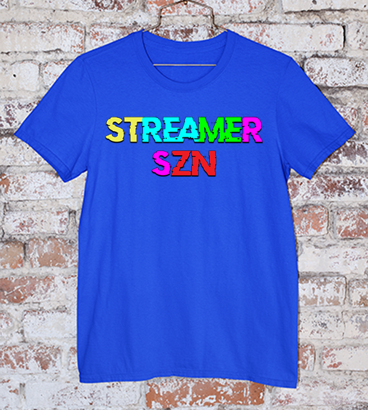 StreamerSZN podcast blue tee