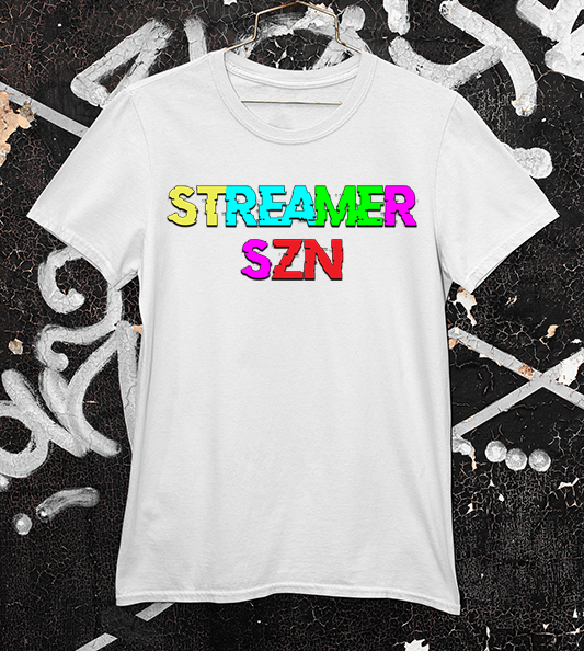 StreamerSZN podcast white tee