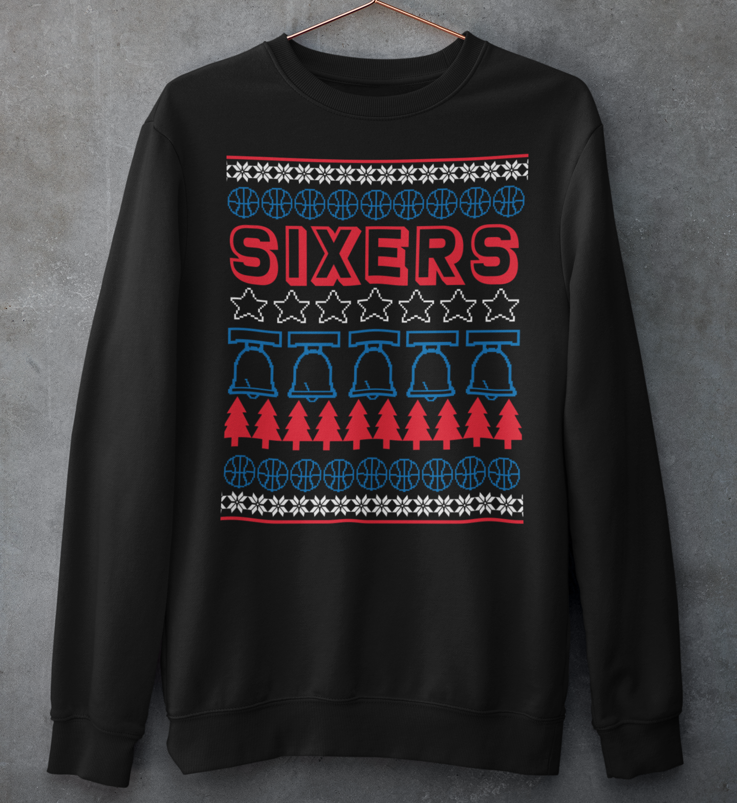 Sixers Ugly Sweater black crew neck