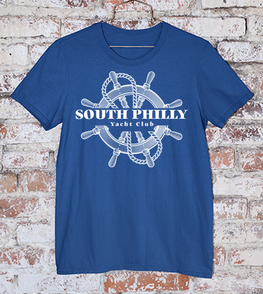 South Philly Yacht Club Tee in Navy with White ink