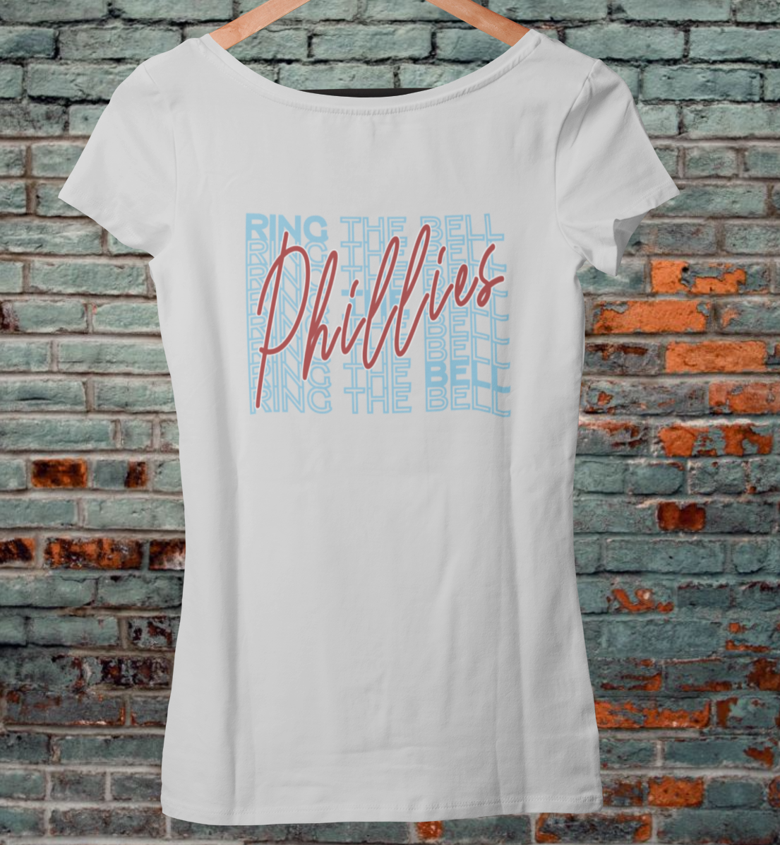 Womens Phillies Script Light Grey Tee